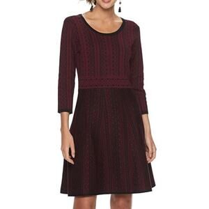 NWT Nina Leonard Fit & Flare Sweater Dress Size Medium (8-10)
